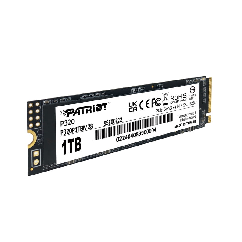 Накопитель SSD 1TB Patriot P320 M.2 2280 PCIe 3.0 x4 NVMe TLC (P320P1TBM28)