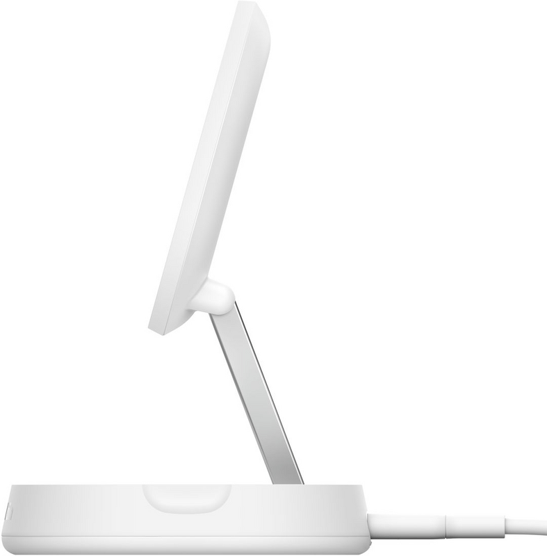 Беспроводное зарядное устройство Belkin Stand Magnetic Qi2 + adapter 20W White (WIA008VFWH)