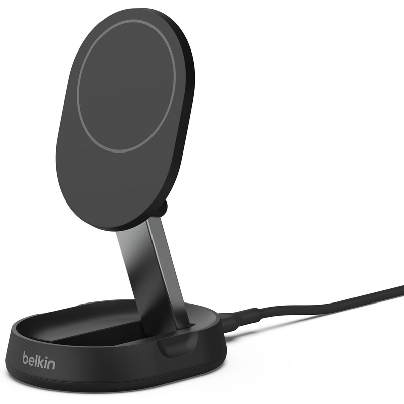 Безпровідний зарядний пристрій Belkin Stand Magnetic Qi2 + adapter 20W Black (WIA008VFBK)