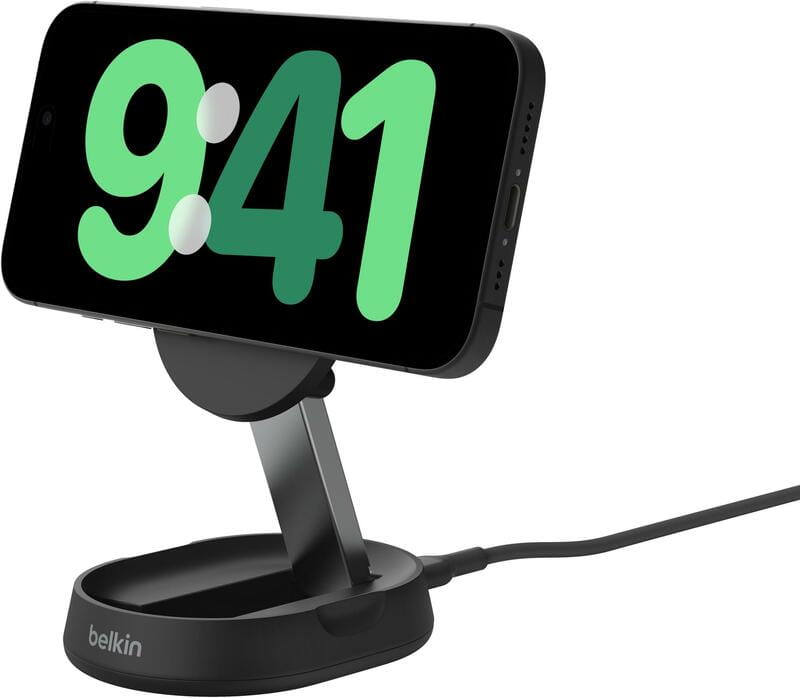 Безпровідний зарядний пристрій Belkin Stand Magnetic Qi2 + adapter 20W Black (WIA008VFBK)