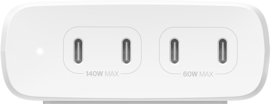 Мережевий зарядний пристрій Belkin Boost Up Charge Pro GaN 200W 4хUSB-C White (WCH015VFWH)