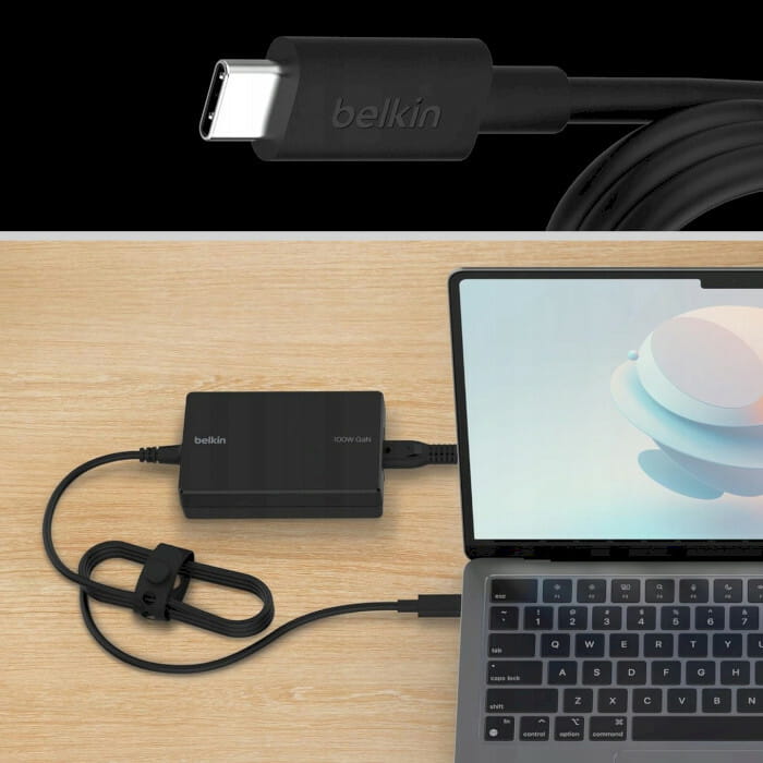 Мережевий зарядний пристрій Belkin USB-C Core GaN 100W Black (INC016VFBK)