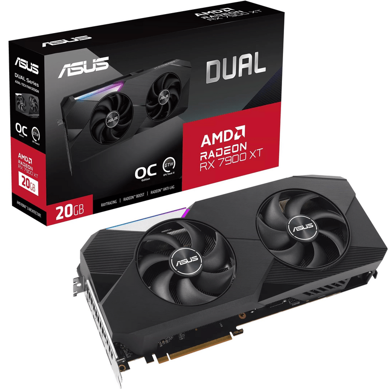 Видеокарта AMD Radeon RX 7900 XT 20GB GDDR6 Dual OC Asus (DUAL-RX7900XT-O20G)