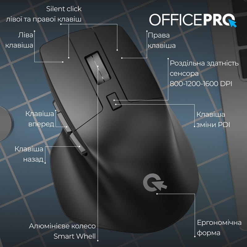 Мышь беспроводная OfficePro M395B Black