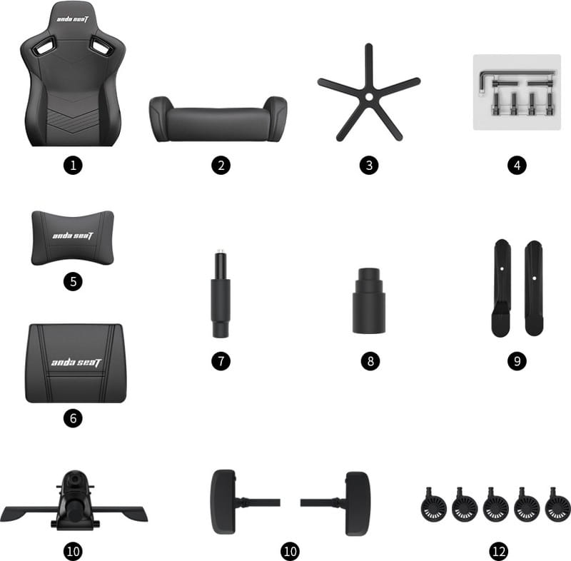 Кресло для геймеров Anda Seat Kaiser 2 Size XL Black (AD12XL-07-B-PV-B01)