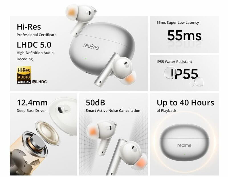 Купити Bluetooth-гарнітура Realme Buds Air 6 Flame Silver Bluetooth-гарнітура Realme Buds Air 6 Flame Silver