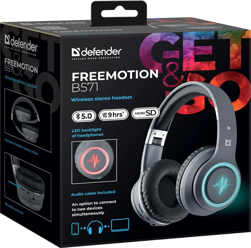 Bluetooth-гарнітура Defender FreeMotion B571 Grey (63571)