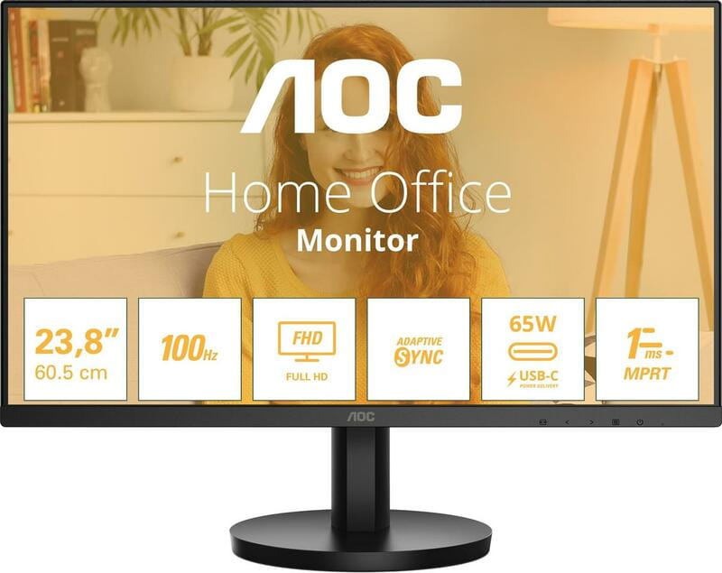 Монiтор AOC 23.8" 24B3CA2 IPS Black 100Hz