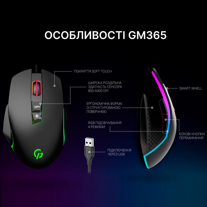 Мышь GamePro Nitro GM365 Black