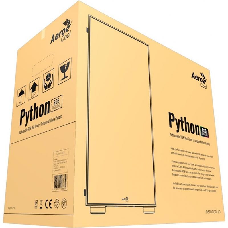 Корпус AeroCool Python (Python-G-BK-v1) Black без БП