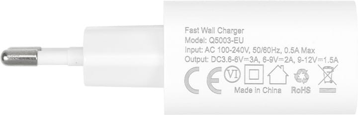 Мережевий зарядний пристрій Choetech USB Type-A 18W QC3.0 White (Q5003)