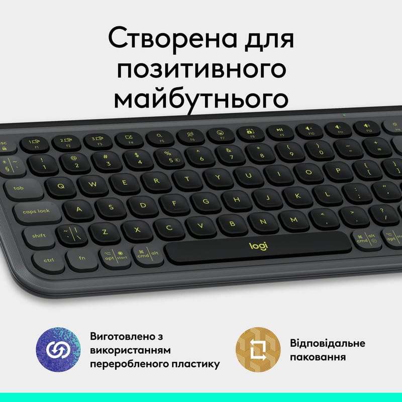 Клавиатура беспроводная Logitech Pop Icon Keys Graphite (920-013157)