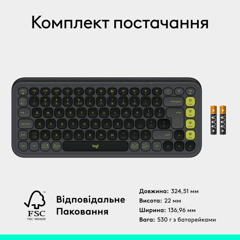 Клавиатура беспроводная Logitech Pop Icon Keys Graphite (920-013157)