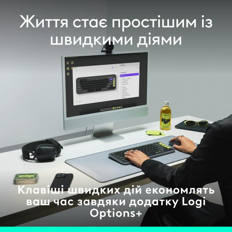 Клавиатура беспроводная Logitech Pop Icon Keys Lilac (920-013074)