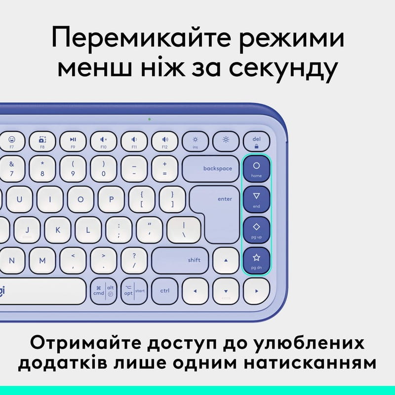 Клавиатура беспроводная Logitech Pop Icon Keys Lilac (920-013074)