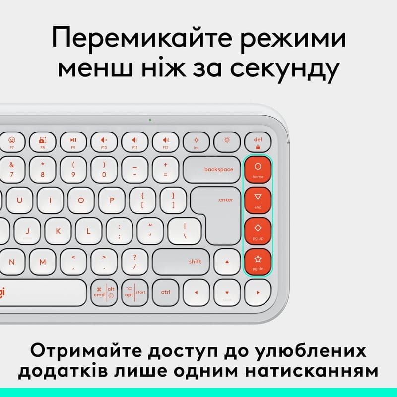 Клавиатура беспроводная Logitech Pop Icon Keys Off White (920-013072)