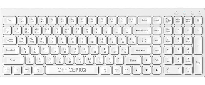 Клавіатура бездротова OfficePro SK985W Bluetooth White