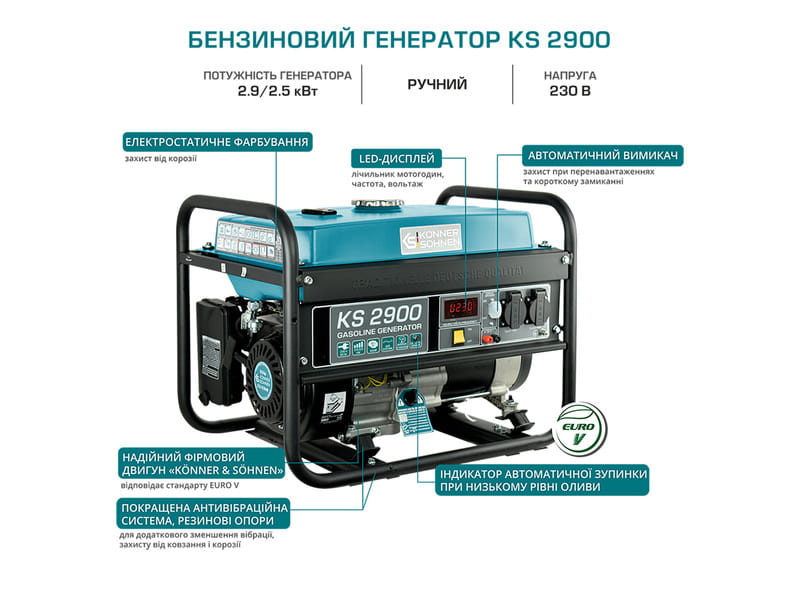 Генератор бензиновий Konner&Sohnen KS 2900