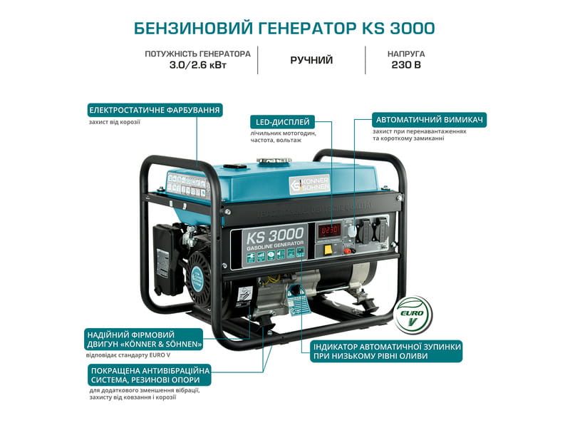 Генератор бензиновый Konner&Sohnen KS 3000