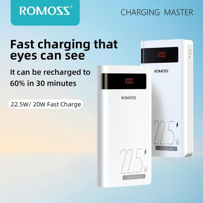 Универсальная мобильная батарея Romoss Sense8PF 30000mAh White (PHP30-852-1735H)
