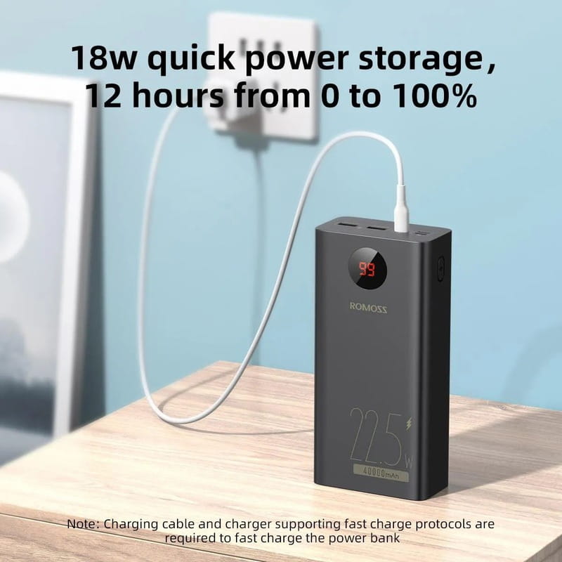 Универсальная мобильная батарея Romoss PEA40PF 40000mAh Black (PEA40-152-2133H)