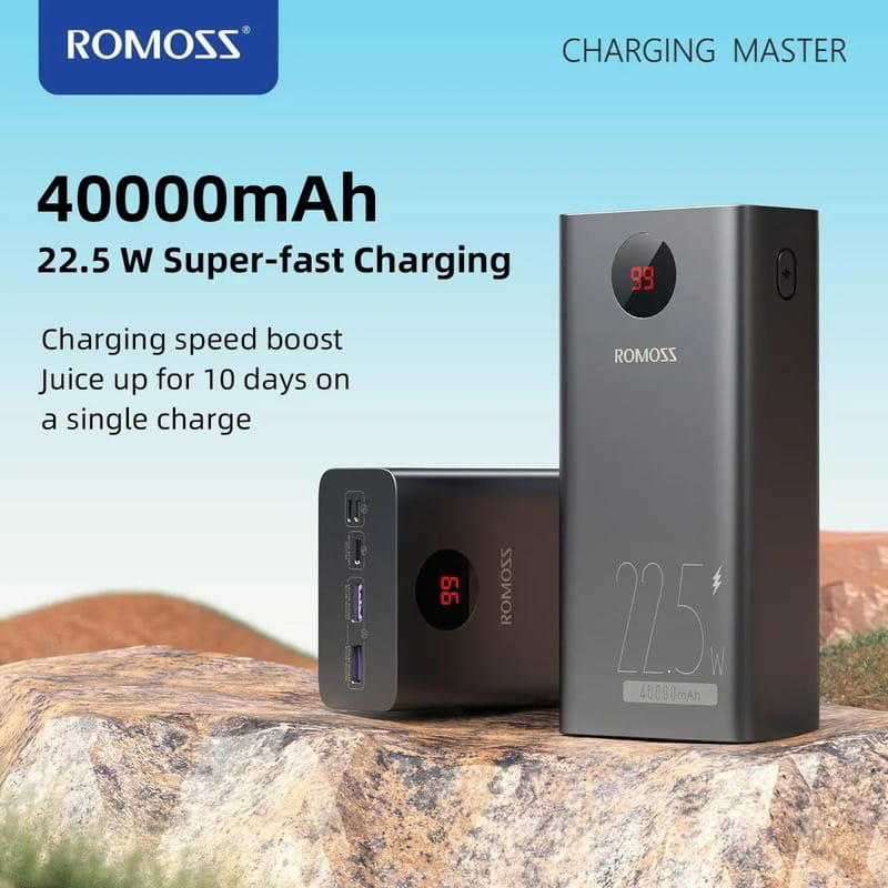 Универсальная мобильная батарея Romoss PEA40PF 40000mAh Black (PEA40-152-2133H)