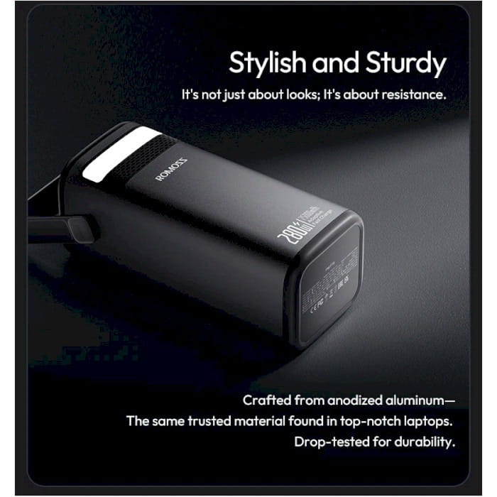 Универсальная мобильная батарея Romoss PMT75 75000mAh Black (PMT75-1E2-2133H)