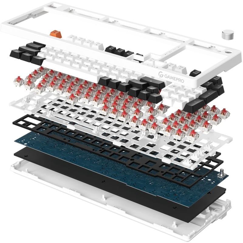 Клавиатура GamePro MK170W Red с Hot-Swap RGB White