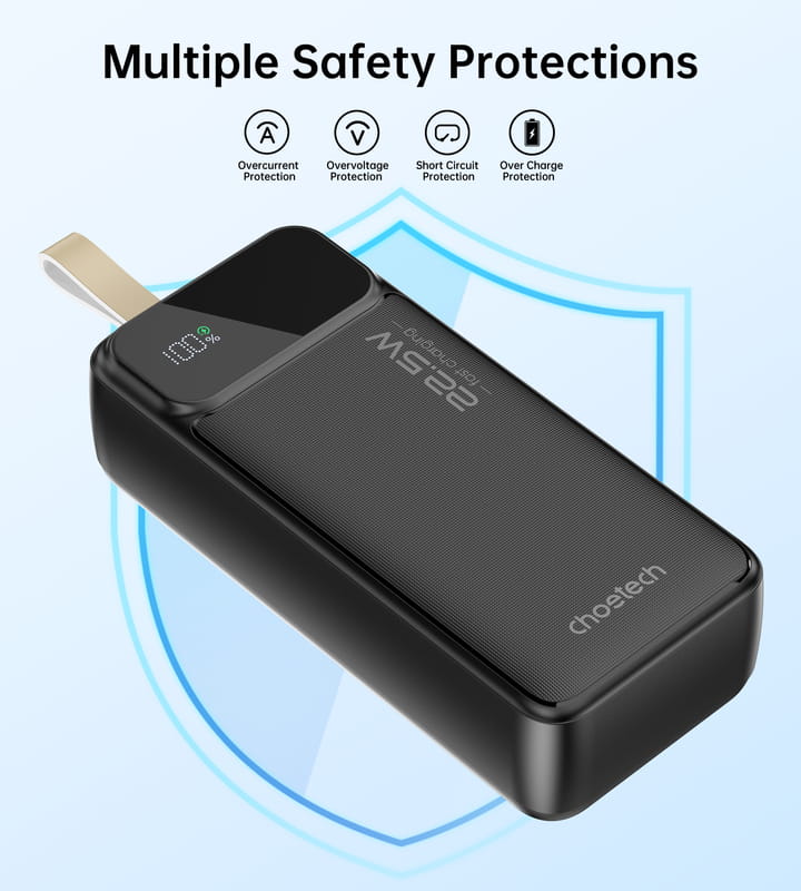 Универсальная мобильная батарея Choetech B730 30000mAh Black (B730-BK)