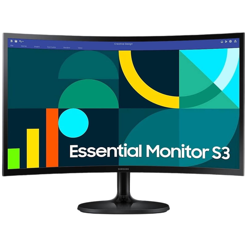 Монiтор Samsung 24" Essential S3 LS24D360 (LS24D360GAIXCI) VA Black Curved 100Hz