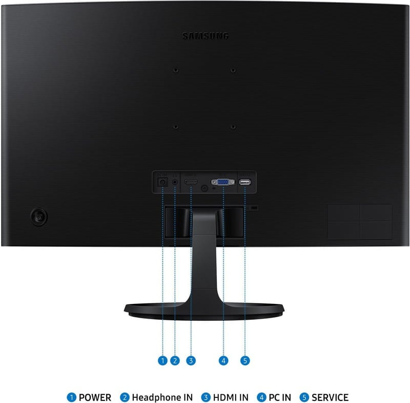 Монiтор Samsung 24" Essential S3 LS24D360 (LS24D360GAIXCI) VA Black Curved 100Hz