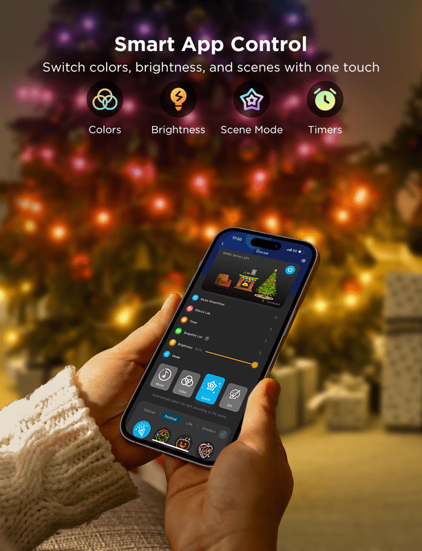 Гирлянда Smart LED Govee H70C2 Christmas Light 10м (H70C13D1)