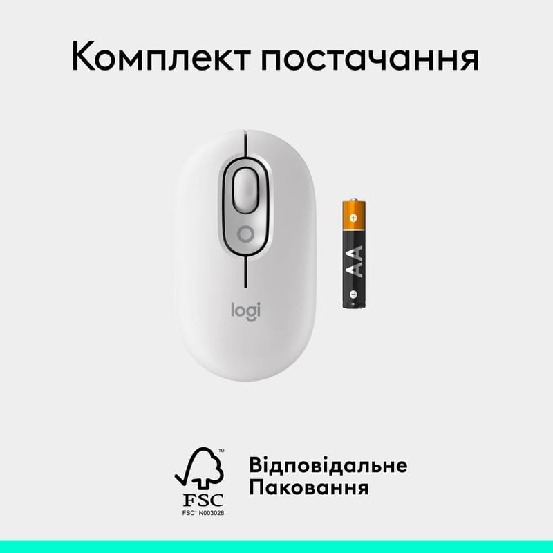 Мышь беспроводная Logitech Pop Mouse with Emoji Off-White (910-007411)