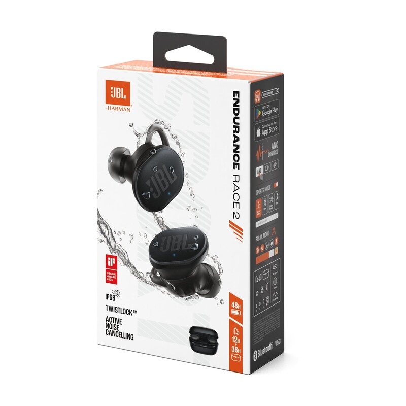 Bluetooth-гарнитура JBL Endurance Race 2 Black (JBLENDURACE2BLK)
