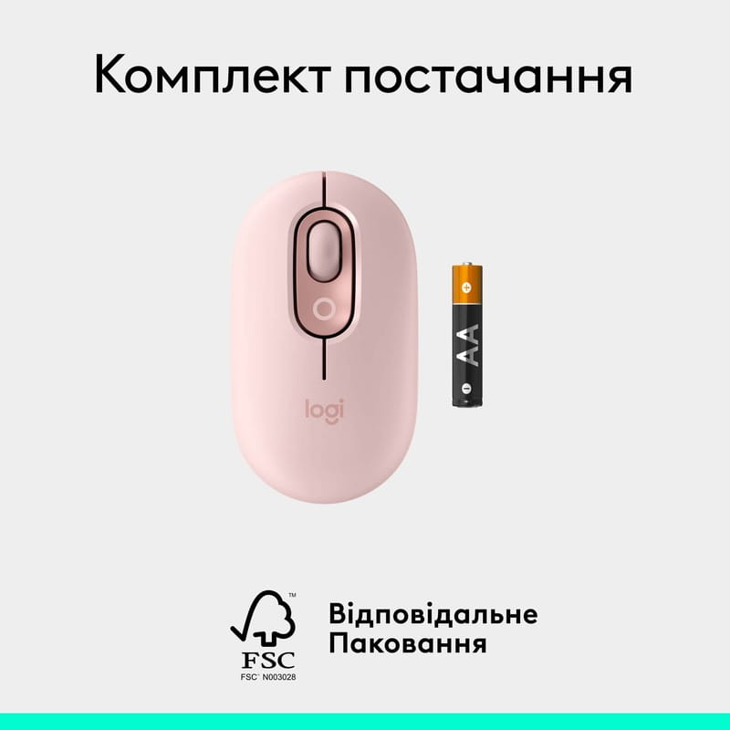 Мышь беспроводная Logitech Pop Mouse with Emoji Rose (910-007413)