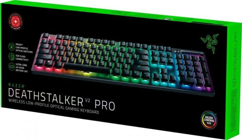 Клавиатура беспроводная Razer DeathStalker V2 Pro Wireless Red Switch RU Black (RZ03-04360800-R3M1)