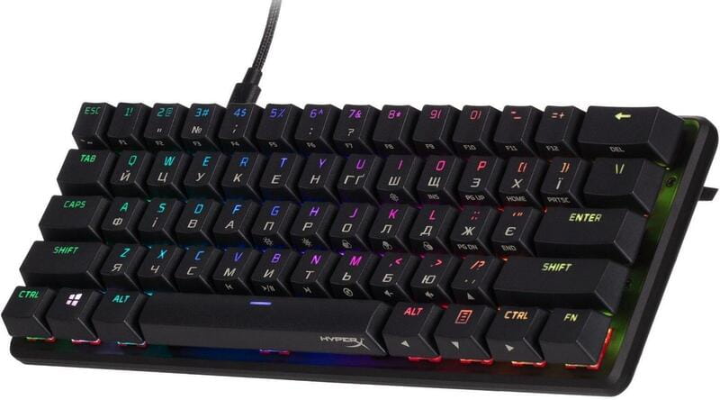 Клавиатура HyperX Alloy Origins 60 Red RGB UA Black (4P5N4AA)