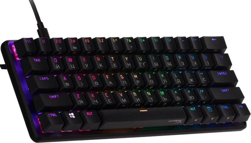 Клавиатура HyperX Alloy Origins 60 Red RGB UA Black (4P5N4AA)