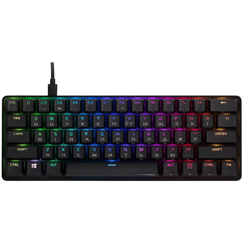 Клавиатура HyperX Alloy Origins 60 Red RGB UA Black (4P5N4AA)