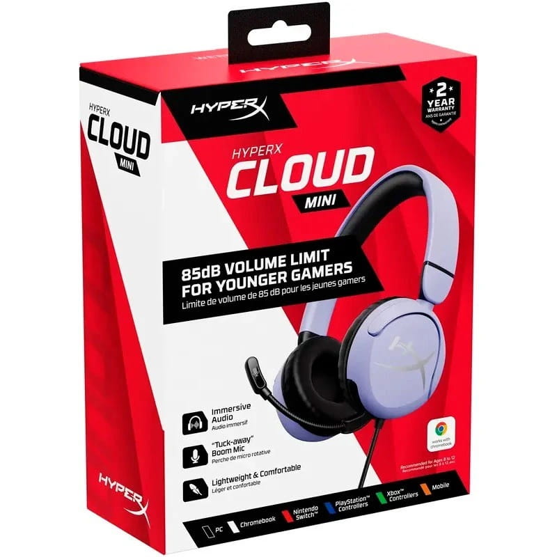 Гарнiтура HyperX Cloud Mini Lavender (7G8F5AA)