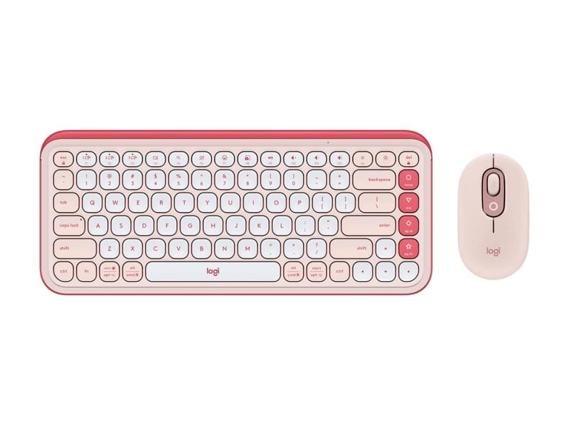 Комплект (клавиатура, мышь) беспроводной Logitech Pop Icon Combo Rose (920-013142)