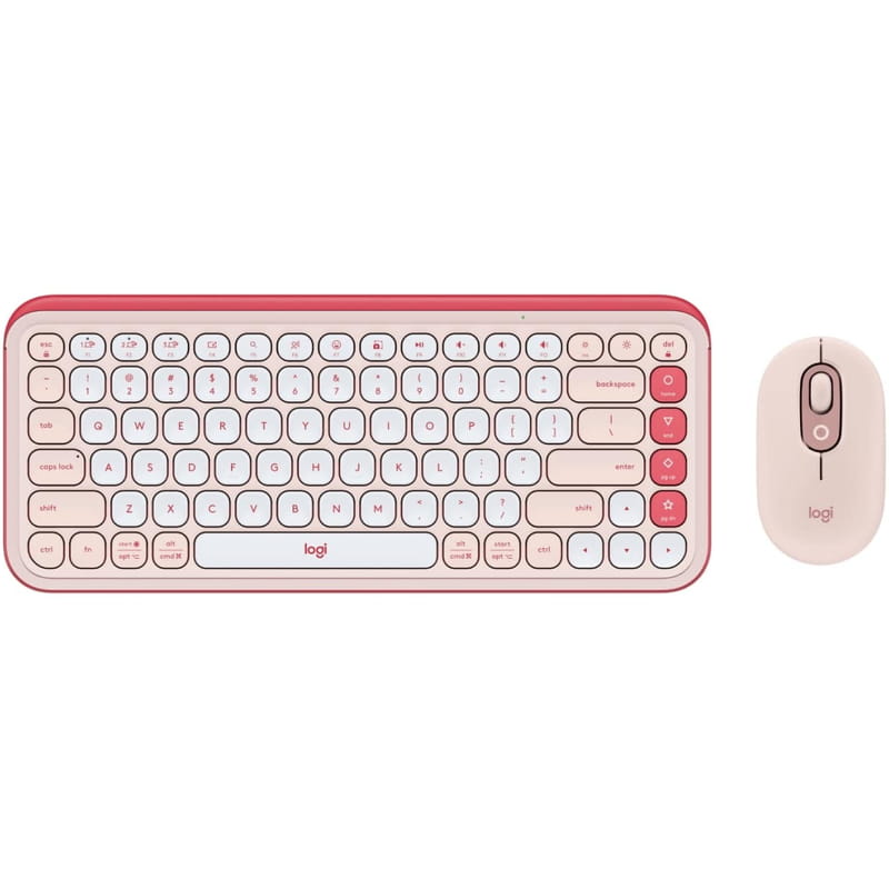 Комплект (клавиатура, мышь) беспроводной Logitech Pop Icon Combo Rose (920-013142)