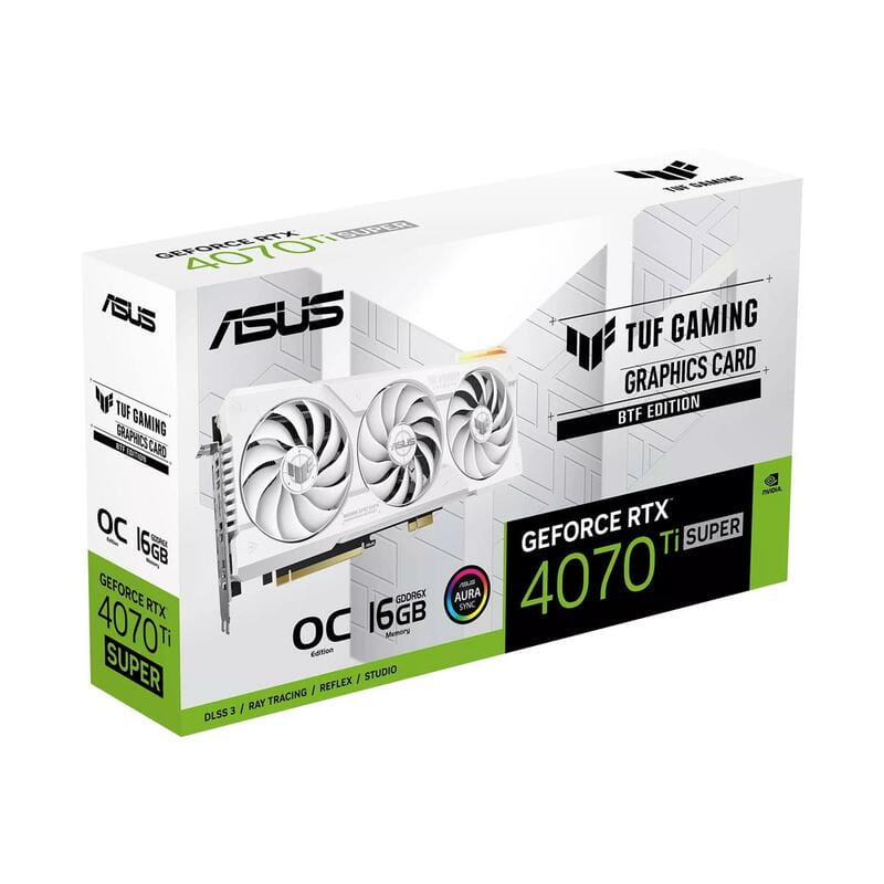 Видеокарта GF RTX 4070 Ti SUPER 16GB GDDR6X OC Asus (TUF-RTX4070TIS-O16G-BTF-WHITE)