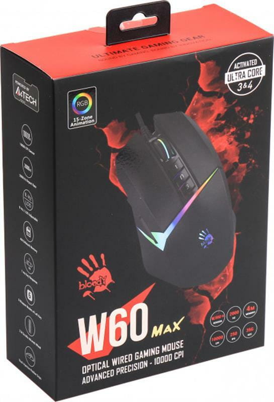 Мышь A4Tech Bloody W60 Max Stone Black