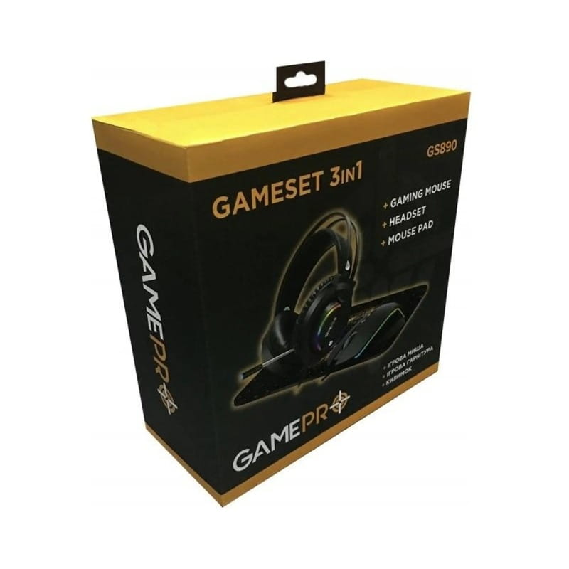 Комплект GamePro Gameset 3 в 1 USB мышь + игровая поверхность + гарнитурой (GS890)