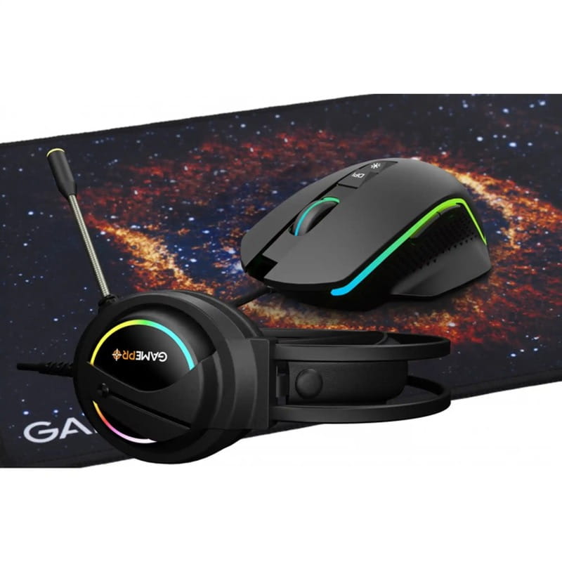 Комплект GamePro Gameset 3 в 1 USB мышь + игровая поверхность + гарнитурой (GS890)