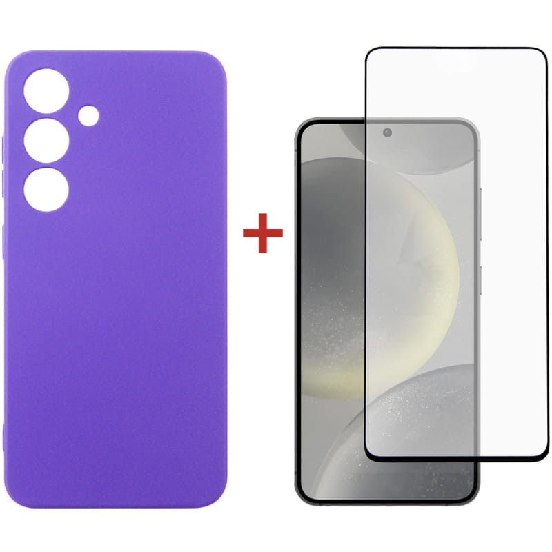 Чохол-накладка Dengos для Samsung Galaxy S24 SM-S921 Purple (DG-KM-102) + захисне скло