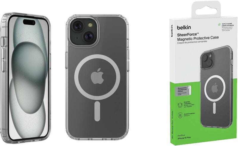 Чохол-накладка Belkin Magnetic Protective Case для Apple iPhone 15 Plus (MSA020BTCL)