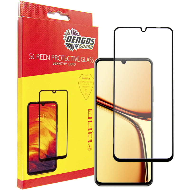 Защитное стекло Dengos для Realme C61 Black Full Glue (TGFG-372)