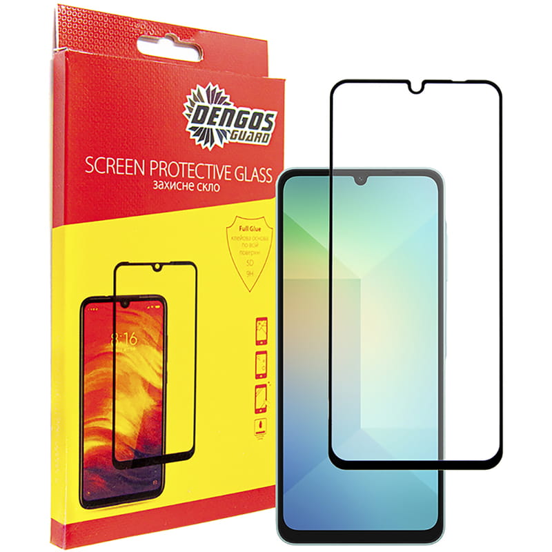 Защитное стекло Dengos для Samsung Galaxy A06 SM-A065 Black Full Glue (TGFG-365)